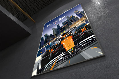 Yas Marina Singapore 2024 F1 Poster / Lando Norris Winner Print / McLaren F1 Wall Art