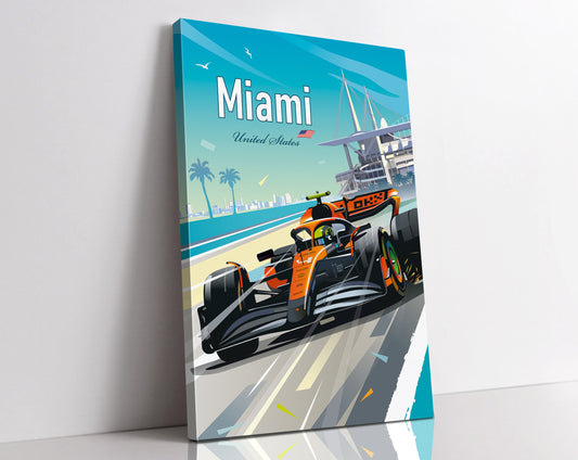 Lando Norris Miami F1 Canvas Print / Formula-1 USA / McLaren F1