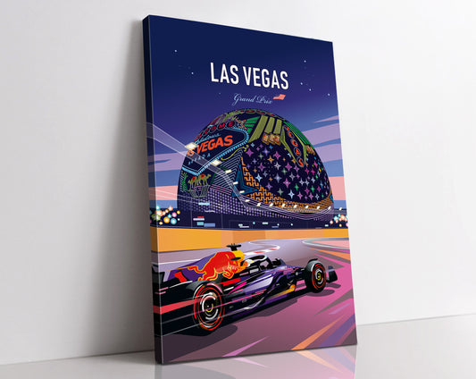 Las Vegas F1 Canvas / Red Bull F1 Wall Art / F1 Gift