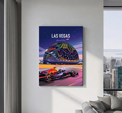 Las Vegas F1 canvas – Red Bull Max Verstappen wall art