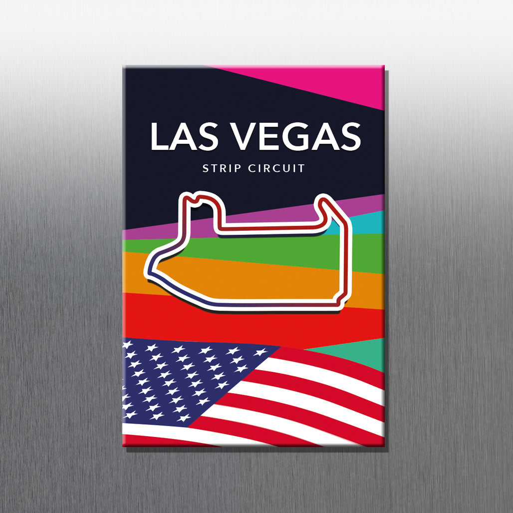 Las Vegas F1 circuit magnet – Formula 1 Grand Prix track layout
