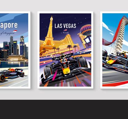 Las Vegas F1 poster print – Red Bull Formula 1 wall art second angle