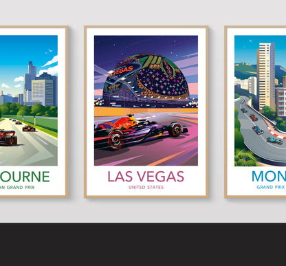 Las Vegas F1 print poster – Max Verstappen Red Bull wall art third angle