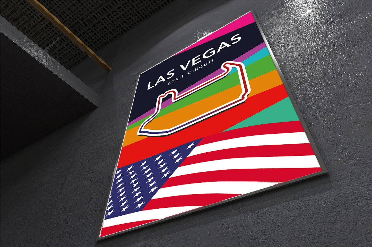 Las Vegas Strip Circuit Track Poster – Formula 1 Racing Wall Art