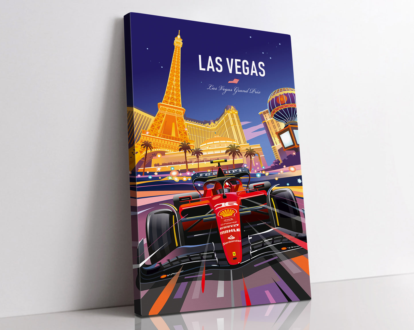 Las Vegas F1 Canvas / Ferrari F1 Wall Art / F1 Gift