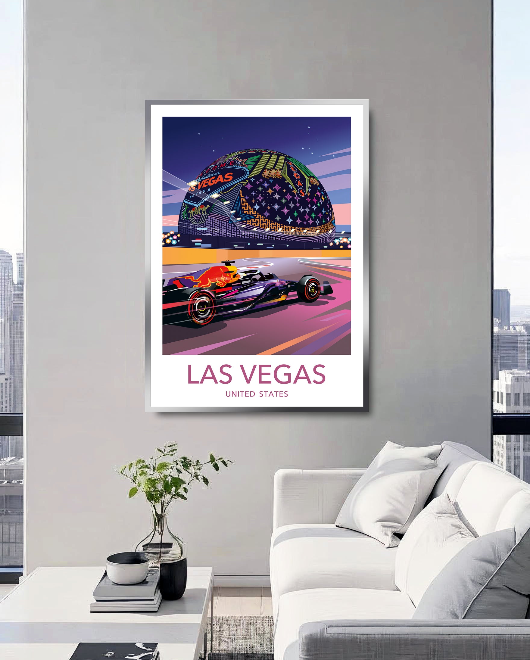 Las Vegas F1 print poster – Red Bull wall art second angle