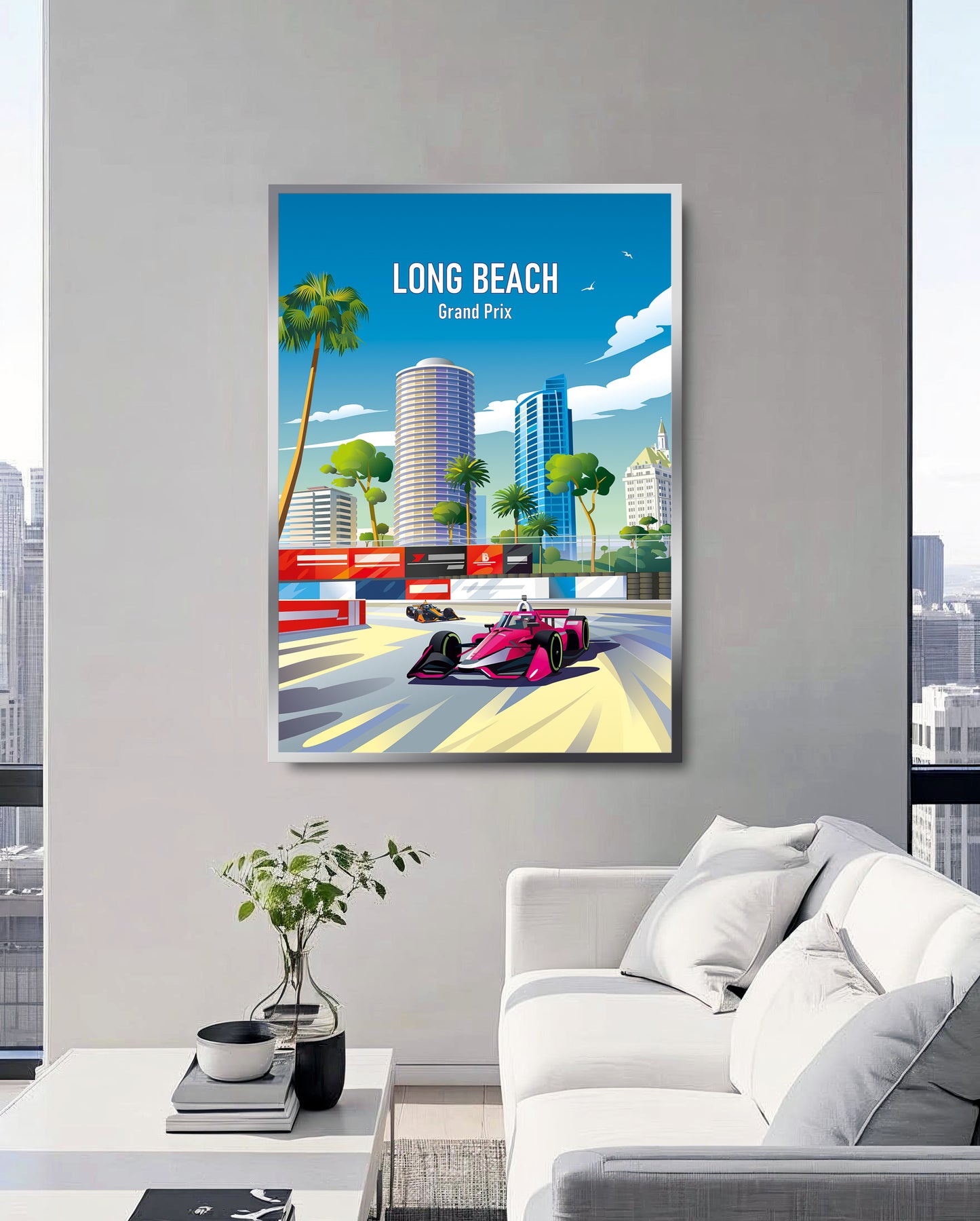 Long Beach Grand Prix poster – IndyCar wall art print vertical format
