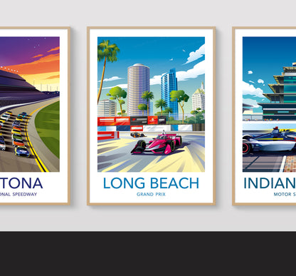 Long Beach Grand Prix poster print – IndyCar California street circuit wall art
