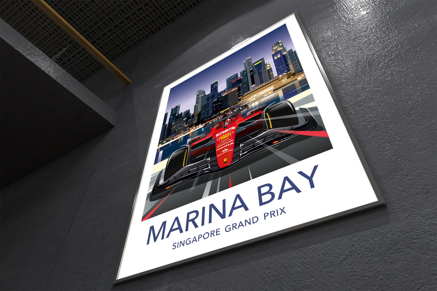 Marina Bay Ferrari F1 Print / Singapore Grand Prix / Ferrari F1 Wall Art Print