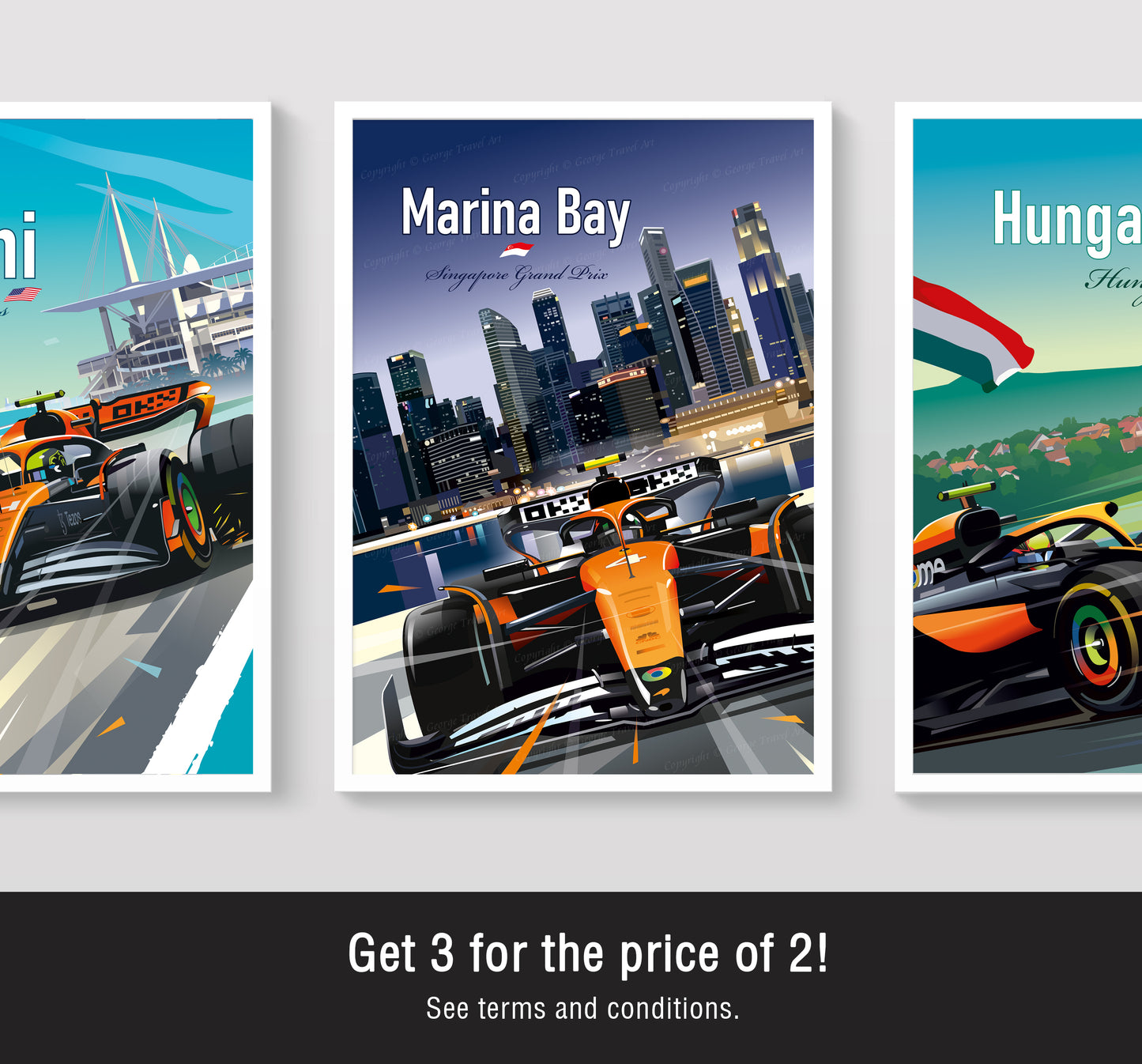 Yas Marina Singapore 2024 F1 Poster / Lando Norris Winner Print / McLaren F1 Wall Art