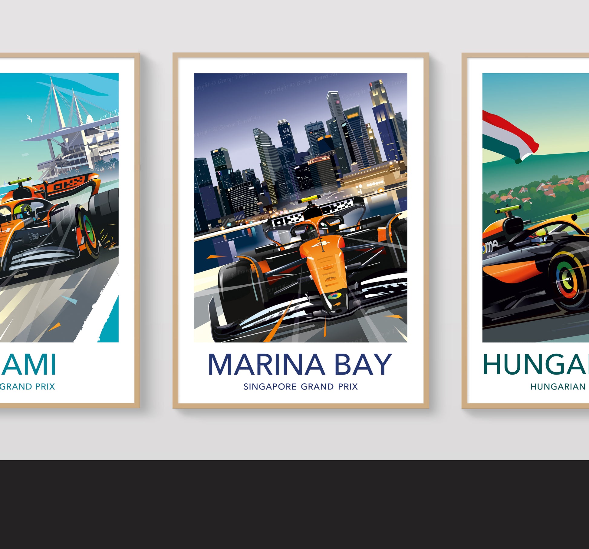 Marina Bay Singapore Lando Norris F1 print – McLaren wall art second angle