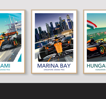 Marina Bay Singapore Lando Norris F1 print – McLaren wall art second angle