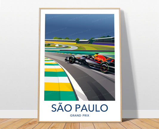 Max Verstappen São Paulo F1 poster – winner wall art print