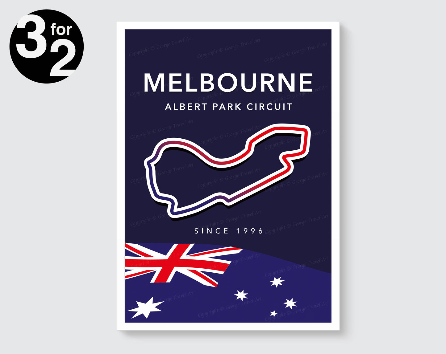 Melbourne Circuit F1 Poster / Albert Park / F1 Racing Track
