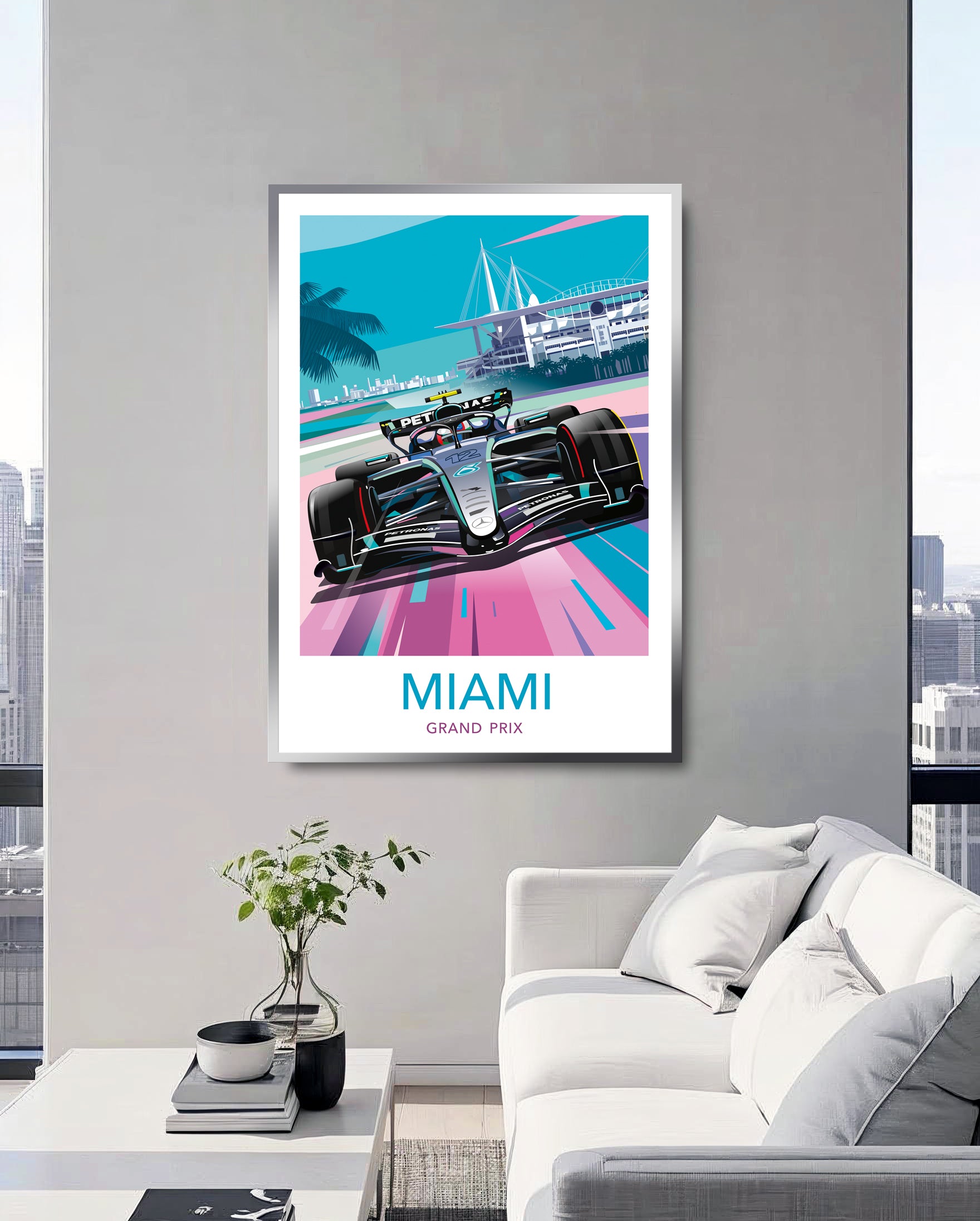 Kimi Antonelli Miami Grand Prix 2026 Mercedes F1 poster print – Formula 1 wall art