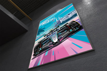 Miami Formula 1 Mercedes Antonelli print – modern motorsport wall art