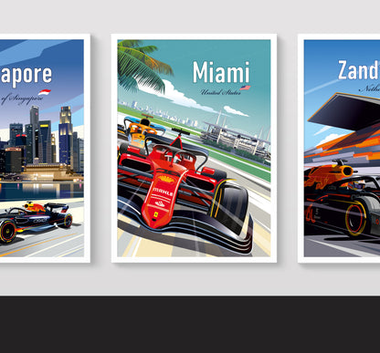 Miami F1 poster – Ferrari Miami Circuit wall art second angle