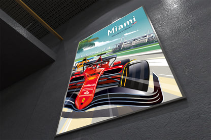 Miami F1 Poster / Formula1 Print / Ferrari F1 /  F1 Miami Circuit / F1 Gift