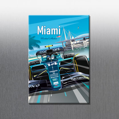 Miami Aston Martin F1 fridge magnet – Formula 1 Grand Prix gift