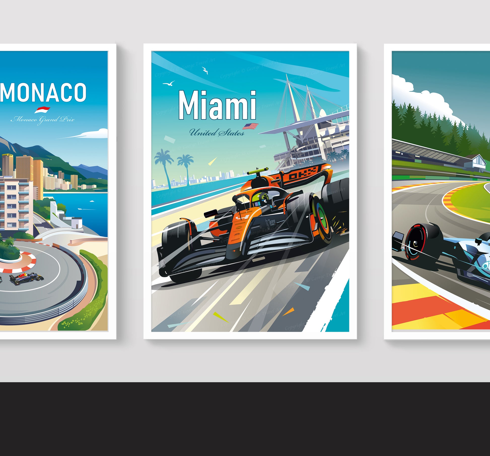 Lando Norris Miami F1 poster – McLaren wall art gift second angle