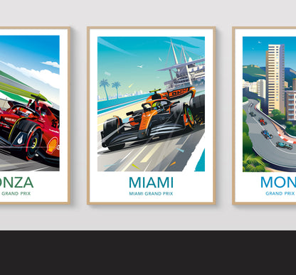 Miami Lando Norris F1 print poster – Grand Prix wall art third angle