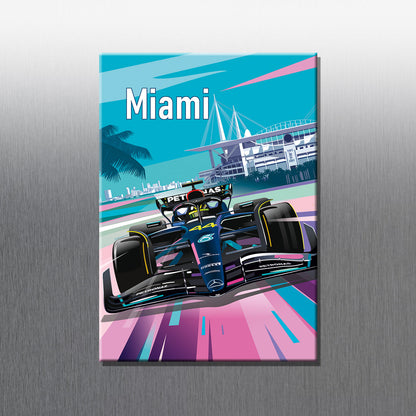 Miami Mercedes F1 fridge magnet – Formula 1 Grand Prix gift
