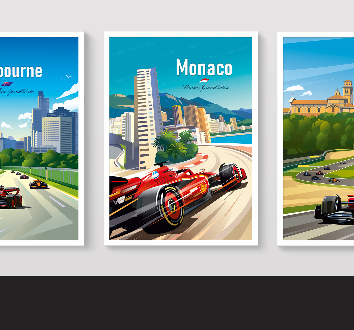 Monaco 2024 F1 Ferrari poster print – wall art final