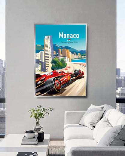 Monaco 2024 F1 Ferrari Charles Leclerc poster – wall art second angle