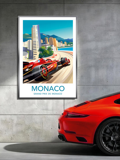 Monaco 2024 Ferrari Charles Leclerc poster – F1 wall art