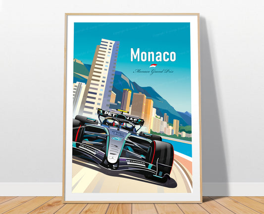 Kimi Antonelli Monaco 2026 F1 poster print – Mercedes wall art