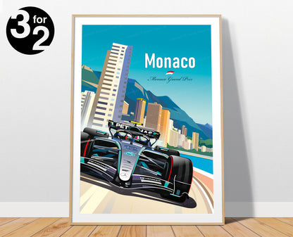 Kimi Antonelli Monaco 2026 Poster – Mercedes F1 Wall Art