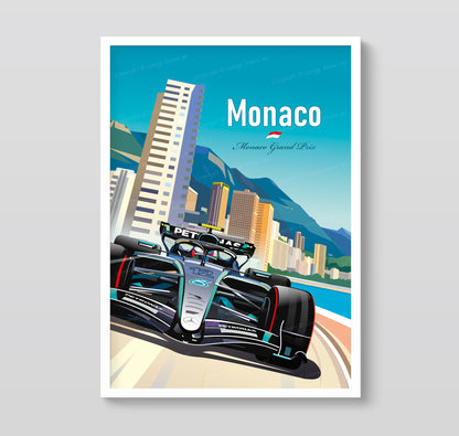 Kimi Antonelli Monaco 2026 Poster – Mercedes F1 Wall Art