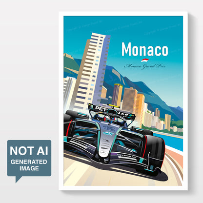 Kimi Antonelli Monaco 2026 Canvas – Mercedes F1 Wall Art