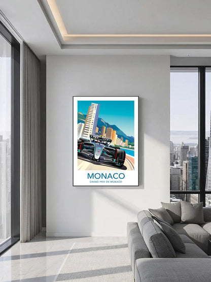 Kimi Antonelli Monaco 2026 Poster – Mercedes F1 Wall Art with White Border