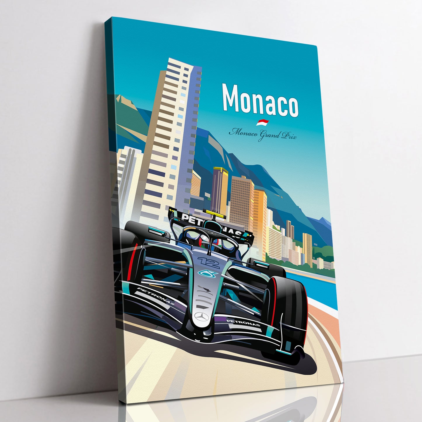 Kimi Antonelli Monaco 2026 Canvas – Mercedes F1 Wall Art