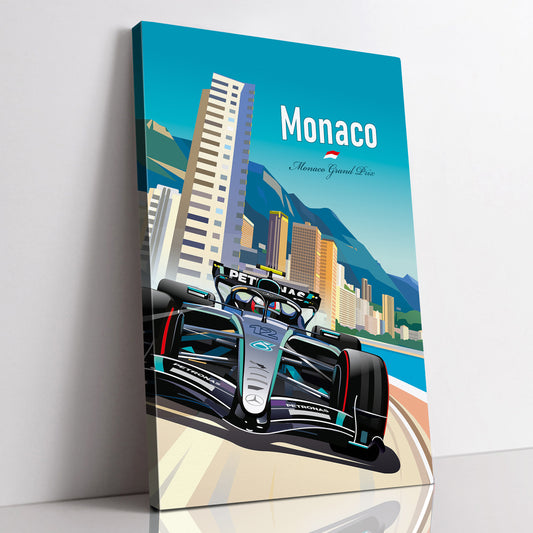 Kimi Antonelli Monaco 2026 F1 canvas – Mercedes Formula 1 wall art