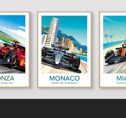 Monaco 2026 Antonelli F1 poster print – Mercedes wall art with white border final