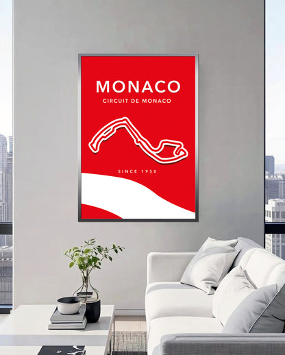 Circuit de Monaco Track Poster – Formula 1 Racing Circuit Wall Art