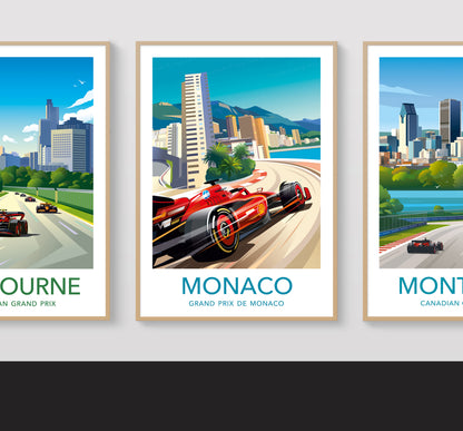 Monaco F1 Ferrari Leclerc poster – wall art second angle