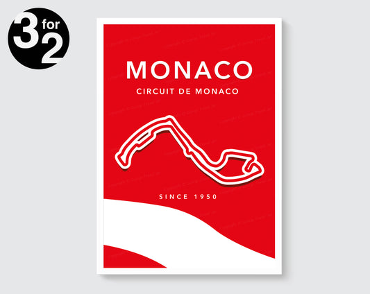 F1 Poster Circuit De Monaco / F1 Wall Art / F1 Racing Track