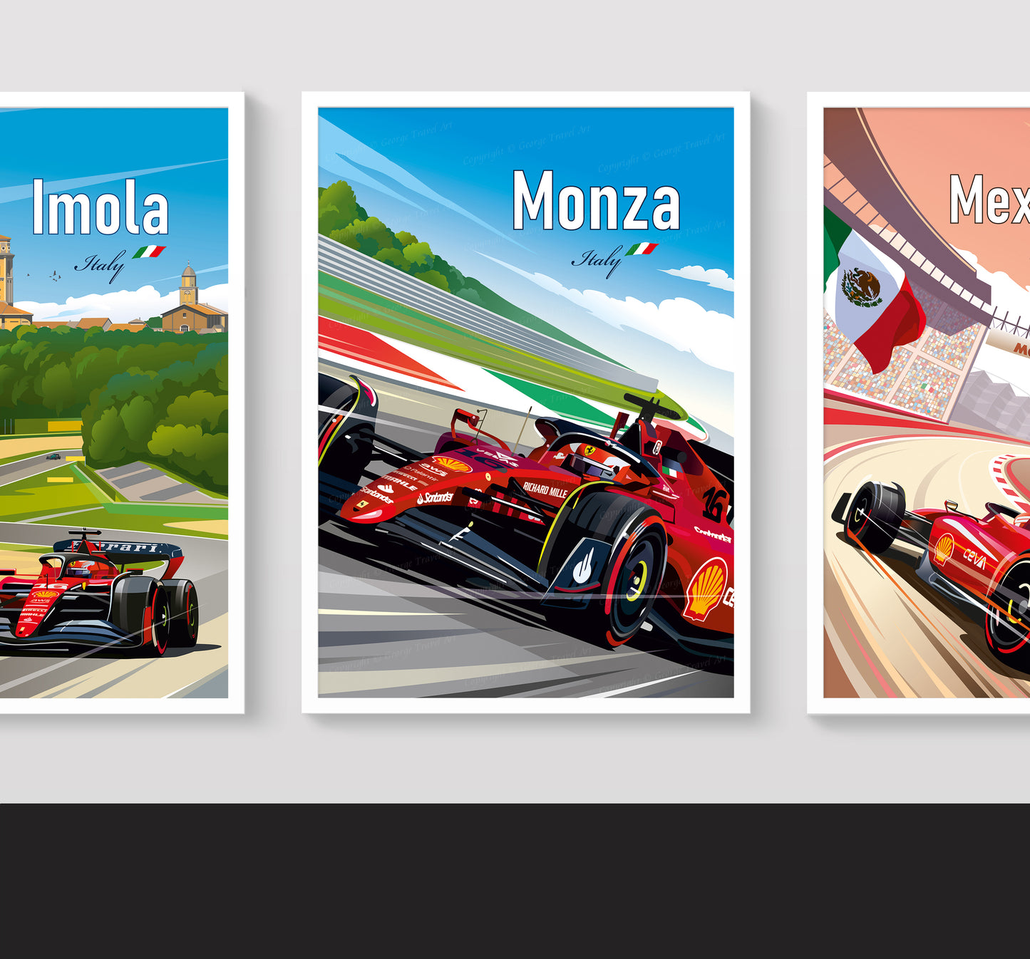 Monza F1 poster – Ferrari wall art second angle