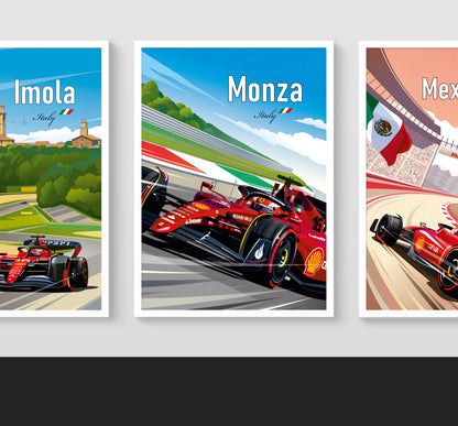 Monza F1 poster – Ferrari wall art second angle
