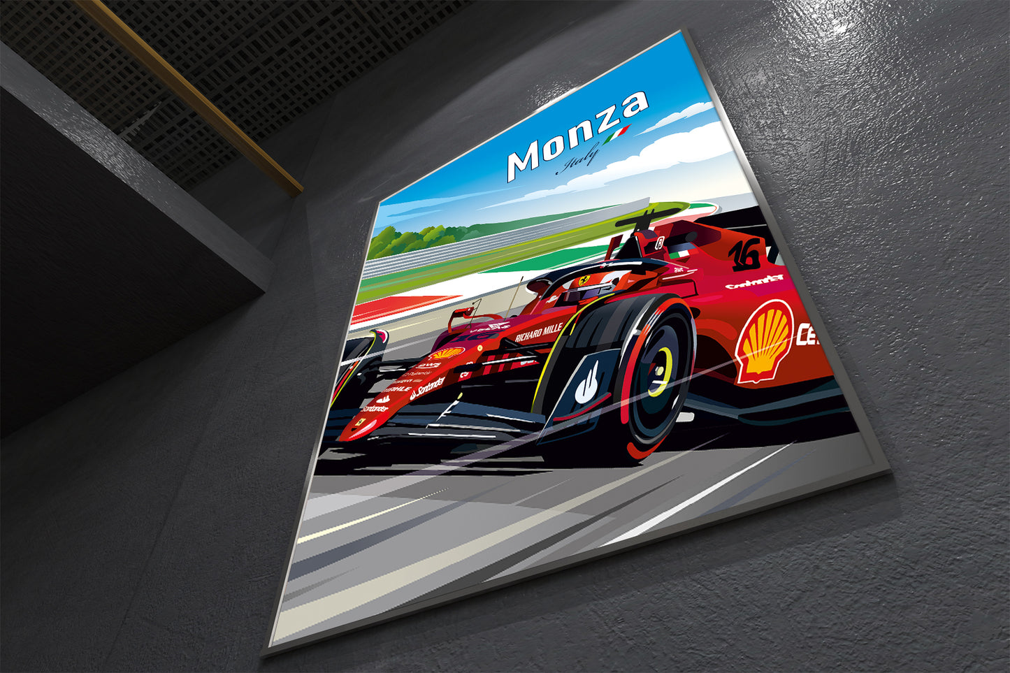 Monza F1 Poster / Ferrari F1 Print / Charles Leclerc