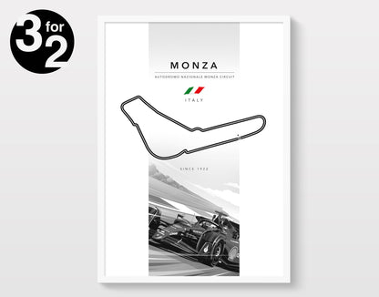 Monza F1 Circuit Poster / Autodromo Monza / F1 Racing Track Print