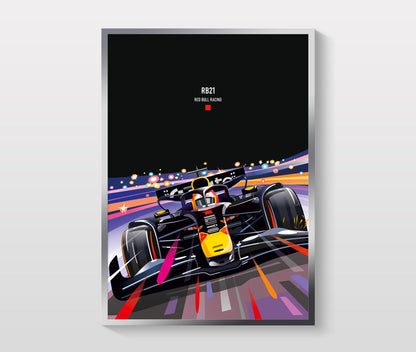 Red Bull RB21 Verstappen poster print – Formula 1 race car wall art
