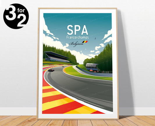 SPA F1 Poster / Spa-Francorchamps Print / Belgian F1 GP / F1 Gift