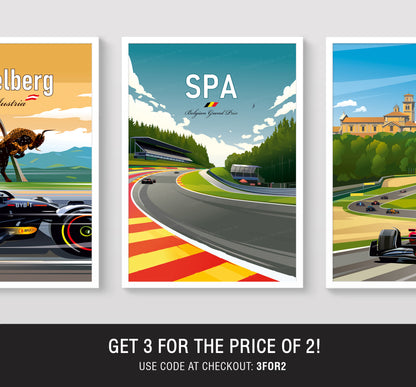 Spa F1 Poster Gift – Formula 1 Racing Wall Art for Fans
