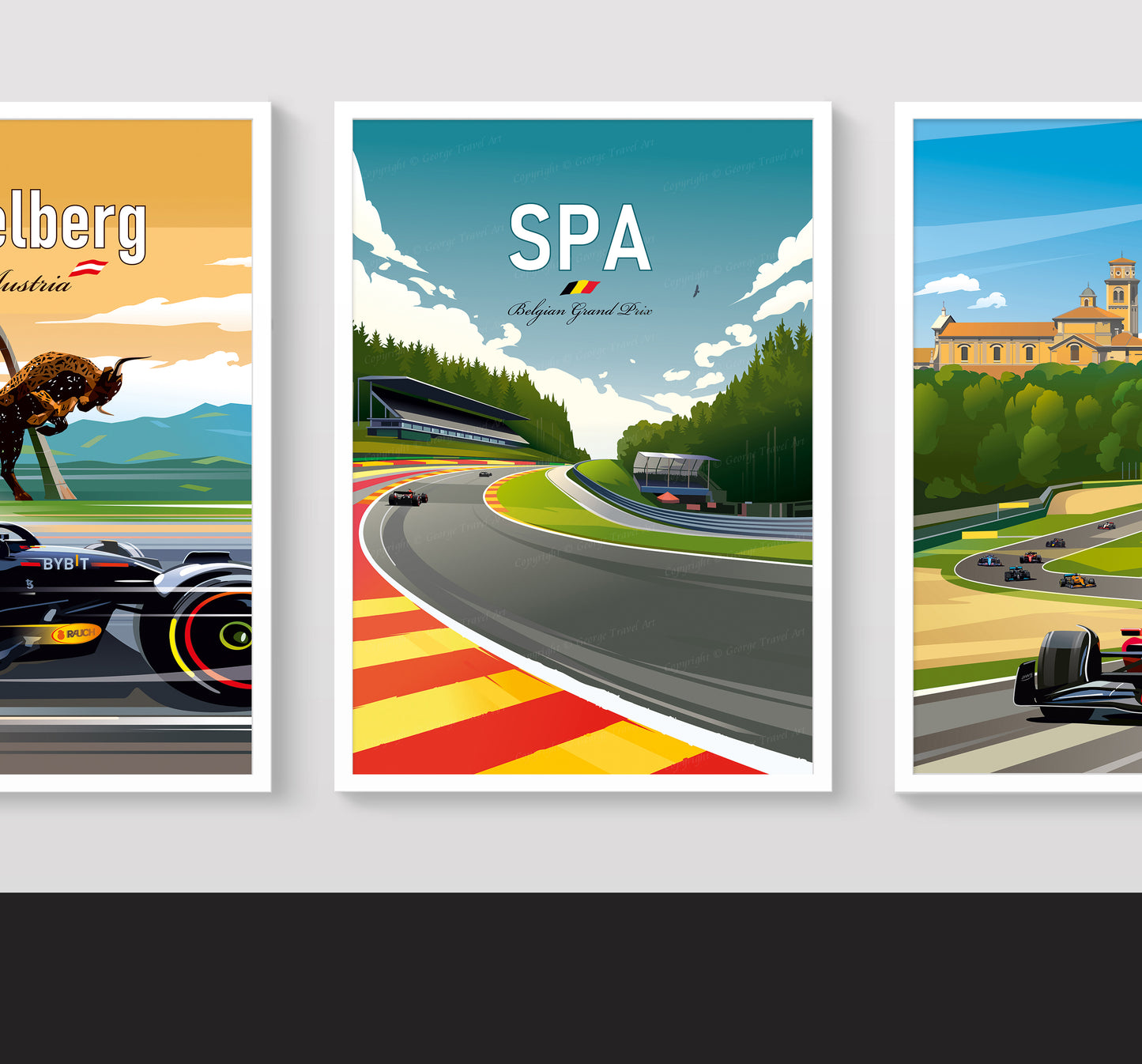 Spa Formula 1 circuit poster print – racing wall art gift second angle