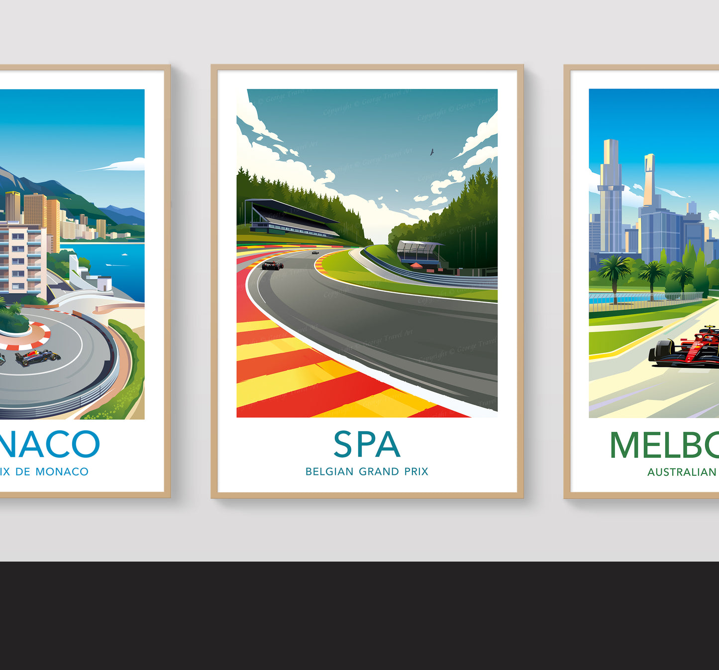Spa Formula 1 circuit poster print – Belgian Grand Prix wall art third angle