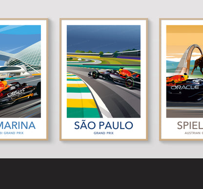 São Paulo F1 print poster – Max Verstappen winner wall art